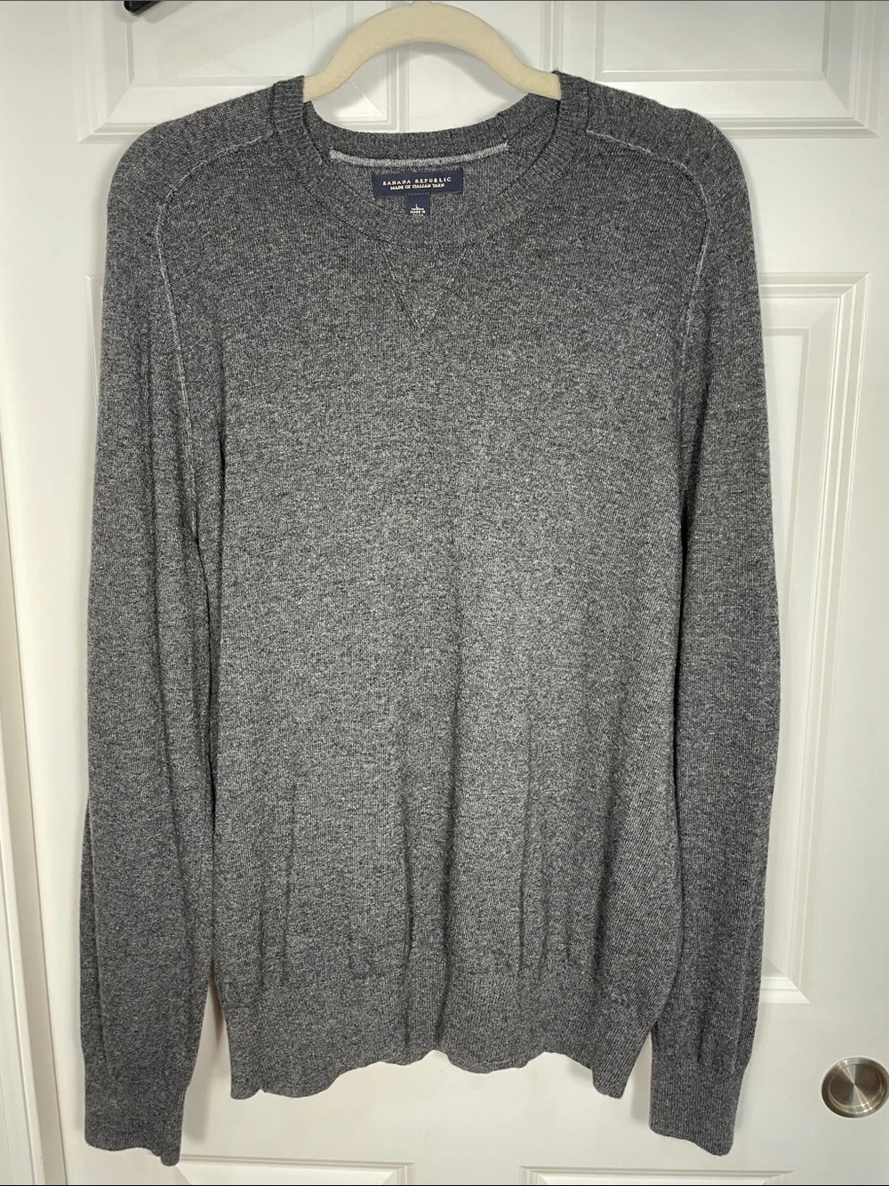 Banana Republic Men’s Crewneck Sweater Large Wool Cashmere Blend Italian Yarn